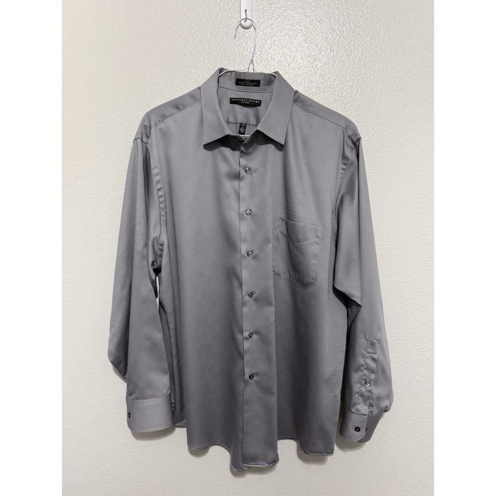 Geoffrey Beene Men's Fitted Long Sleeve Button Dress Shirt XXL